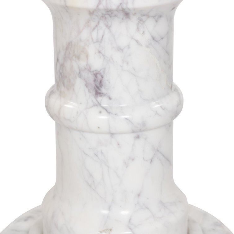 White Marble Round Pedestal Side Table