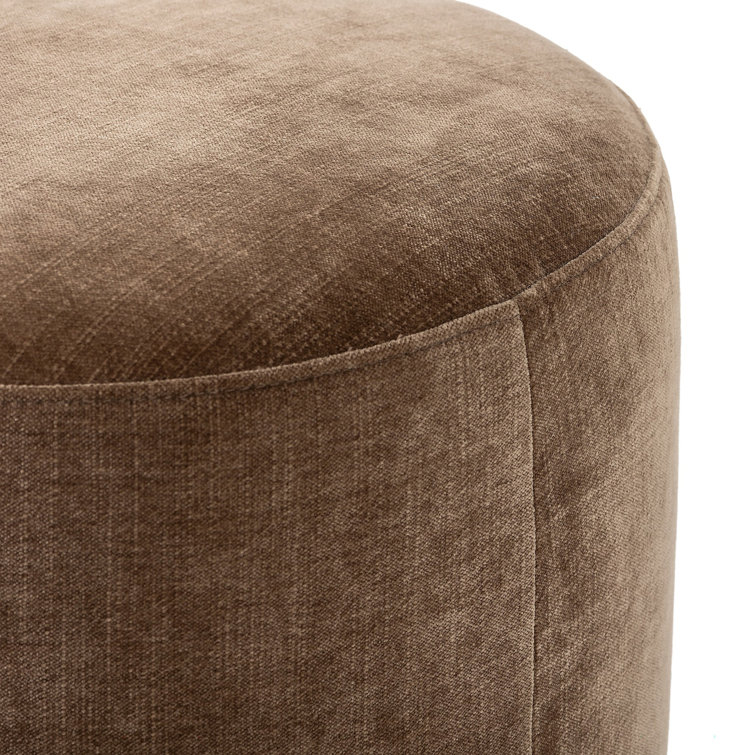Altair Mushroom Round Ottoman with Dark Wood Legs