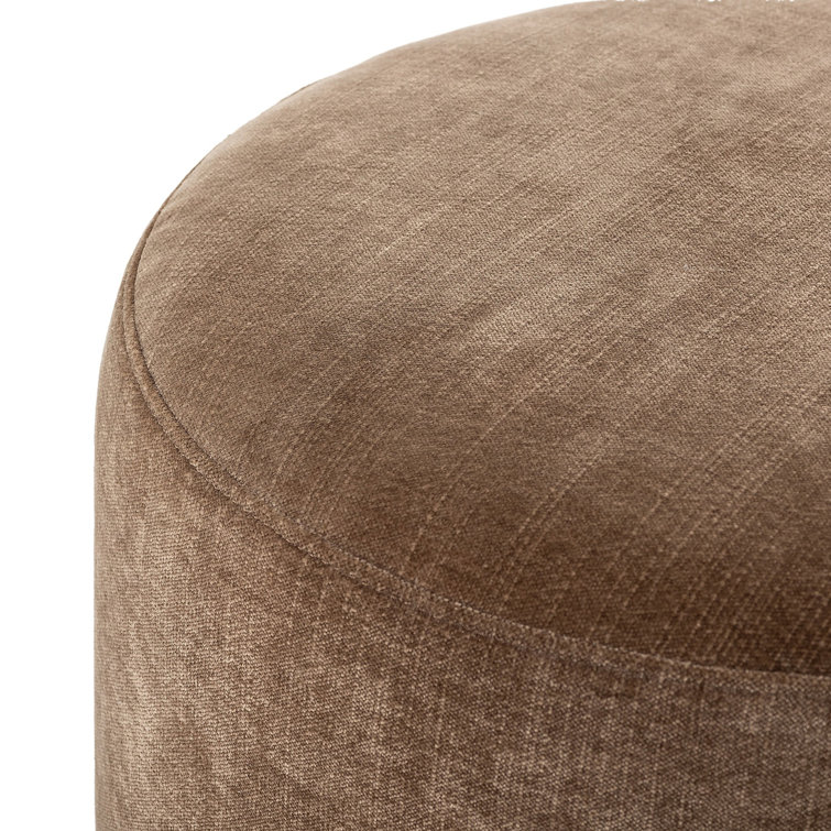 Altair Mushroom Round Ottoman with Dark Wood Legs