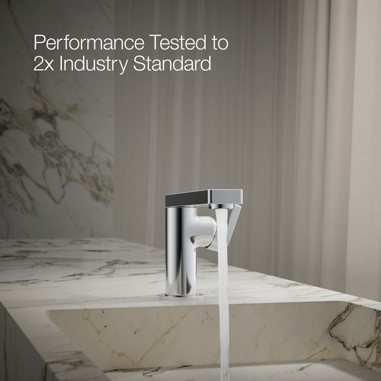 Composed Minimalist Polished Chrome Single-Handle Bathroom Faucet