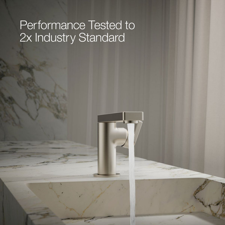 Vibrant Brushed Nickel Single-Handle Bathroom Faucet