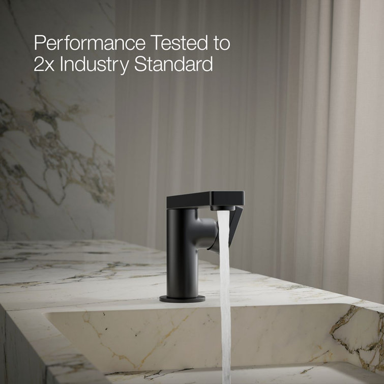 Matte Black Single-Handle Bathroom Faucet with Drain Assembly