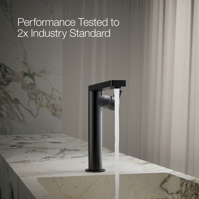 Composed Matte Black Tall Single-Handle Bathroom Faucet