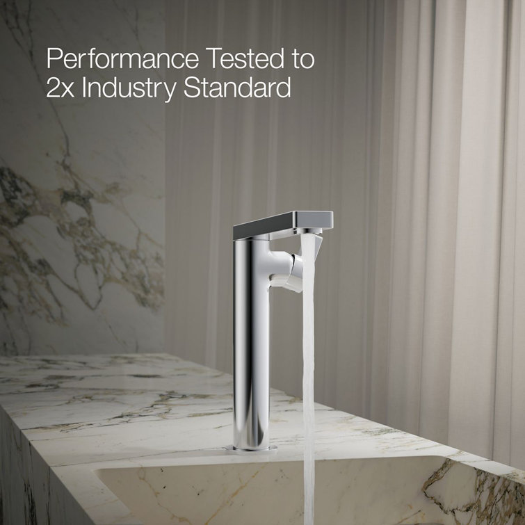 Sleek Polished Chrome Single-Handle Vessel Sink Faucet