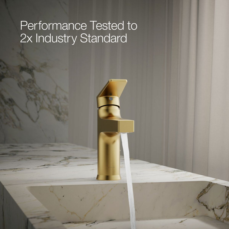 Vibrant Brushed Brass Single-Handle Bathroom Faucet