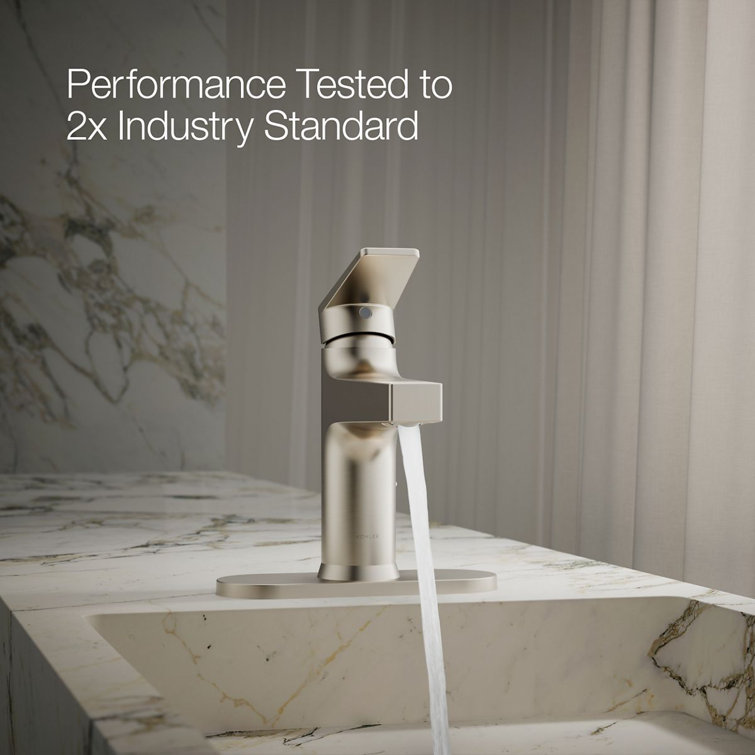 Taut Transitional Single-Handle Brushed Nickel Bathroom Faucet