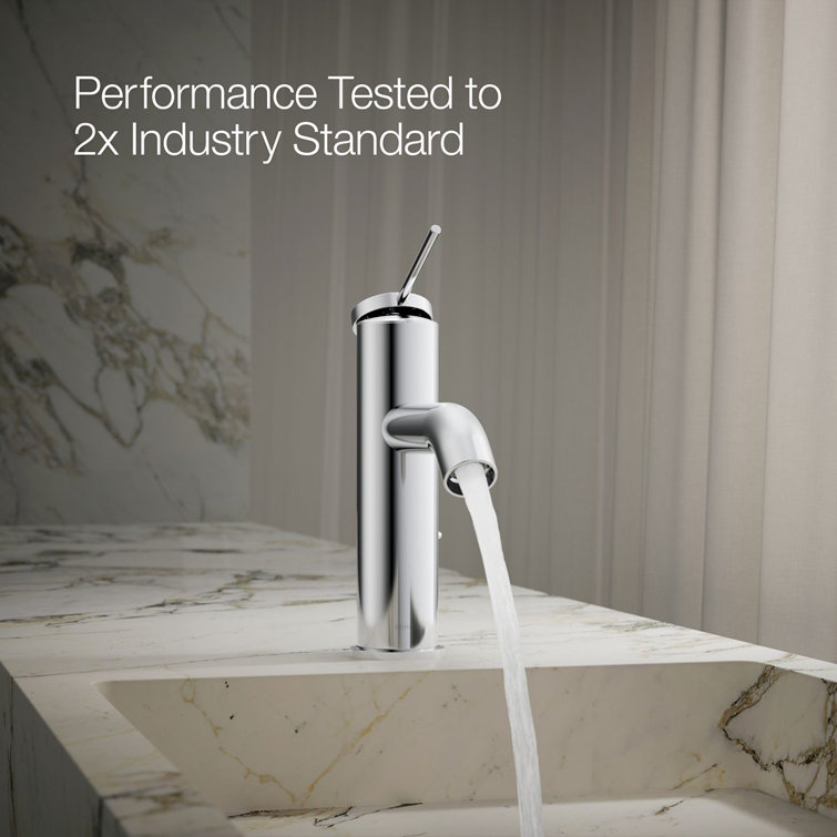 Polished Chrome Single-Handle Bathroom Sink Faucet
