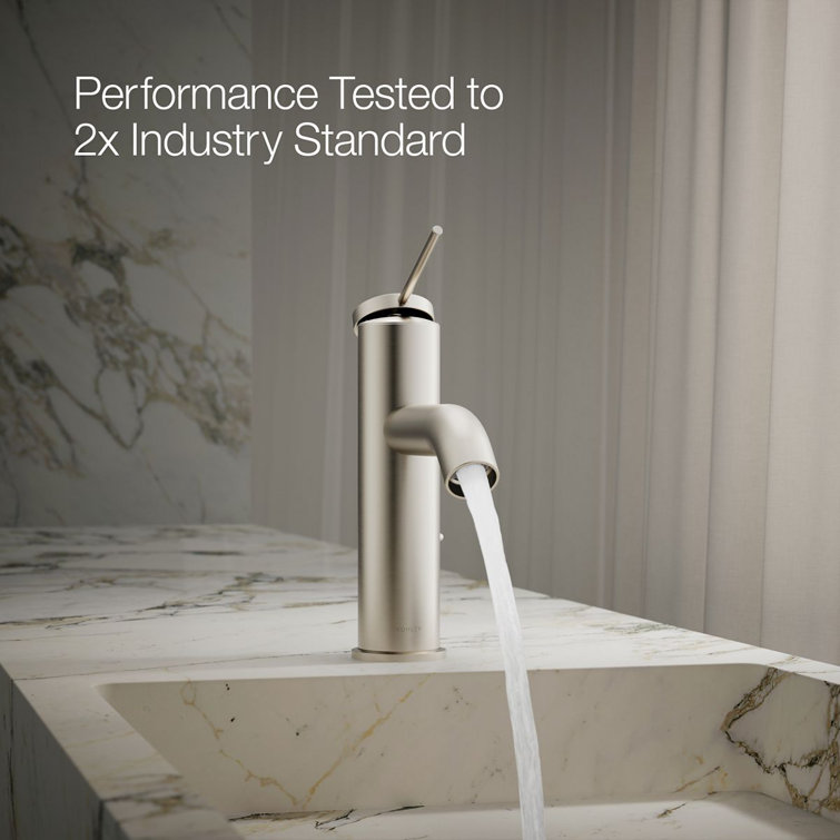 Components Brushed Nickel Single-Handle Low-Arc Bathroom Faucet
