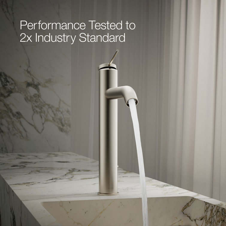 Elegant Vibrant Brushed Nickel Single-Handle Vessel Bathroom Faucet