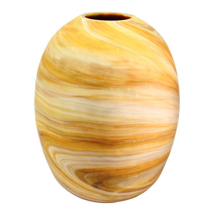 Amber Swirl Handmade Glass Table Vase
