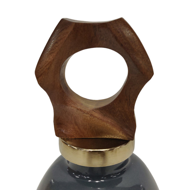 Zimmerman Handmade Brown and Gray Glass Table Vase Set