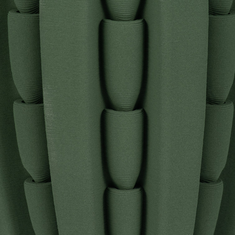 Green Ceramic Table Vase with Textured Design, 11" Height