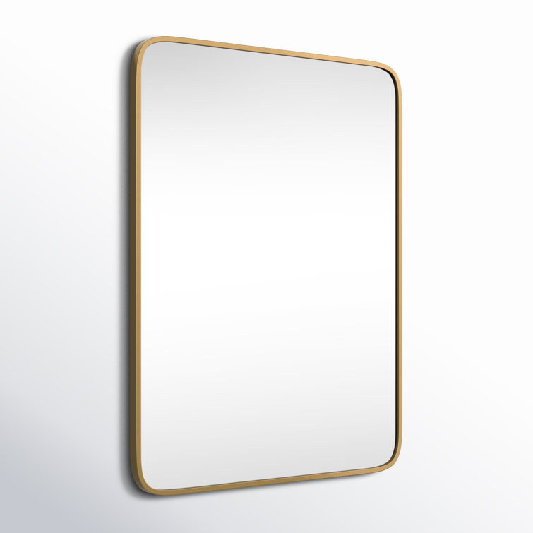 Classic Brass Metal Framed Rectangular Wall Mirror