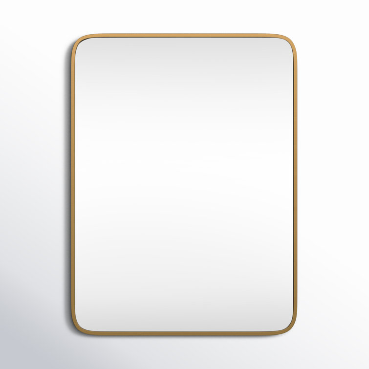 Classic Brass Metal Framed Rectangular Wall Mirror