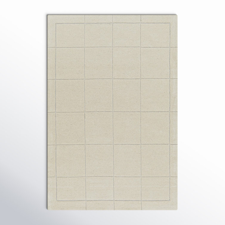 Mallory Pearl Hand-Tufted Gray Wool Rectangular Rug 2' x 3'