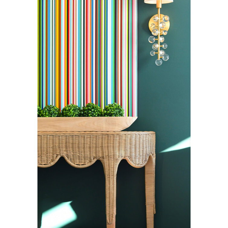 Nude Rattan Scalloped Demilune Hallway Table with Storage