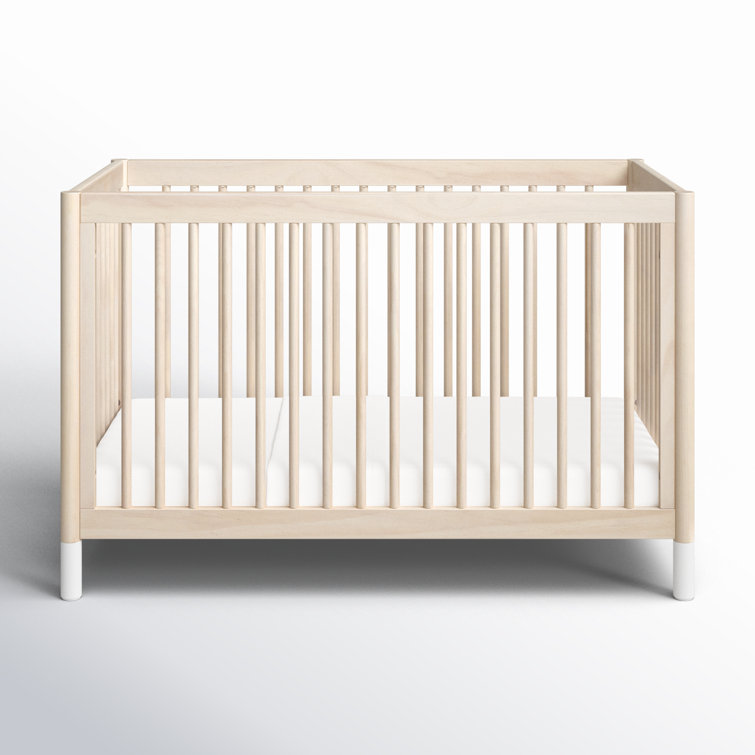 Washed Natural and White Pine 4-in-1 Convertible Toddler Crib