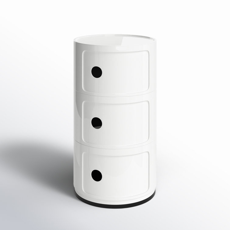 Componibili 3-Compartment White ABS Plastic Storage Unit