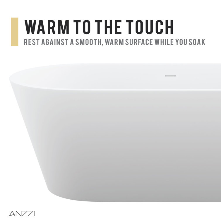 Rossetto 66.8'' Matte White Solid Surface Freestanding Bathtub