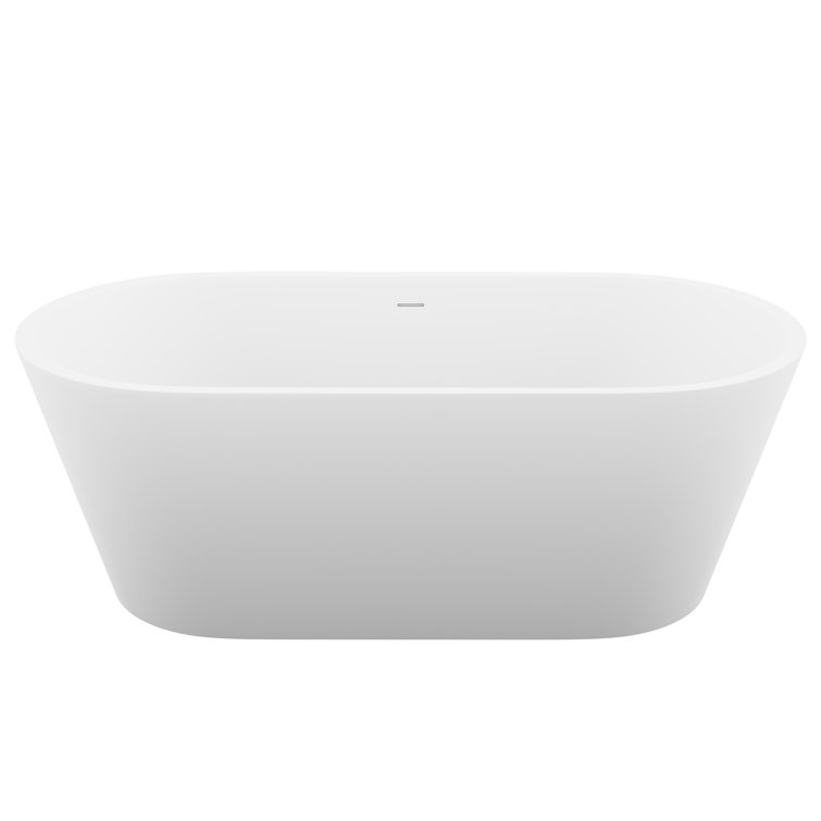Rossetto 66.8'' Matte White Solid Surface Freestanding Bathtub