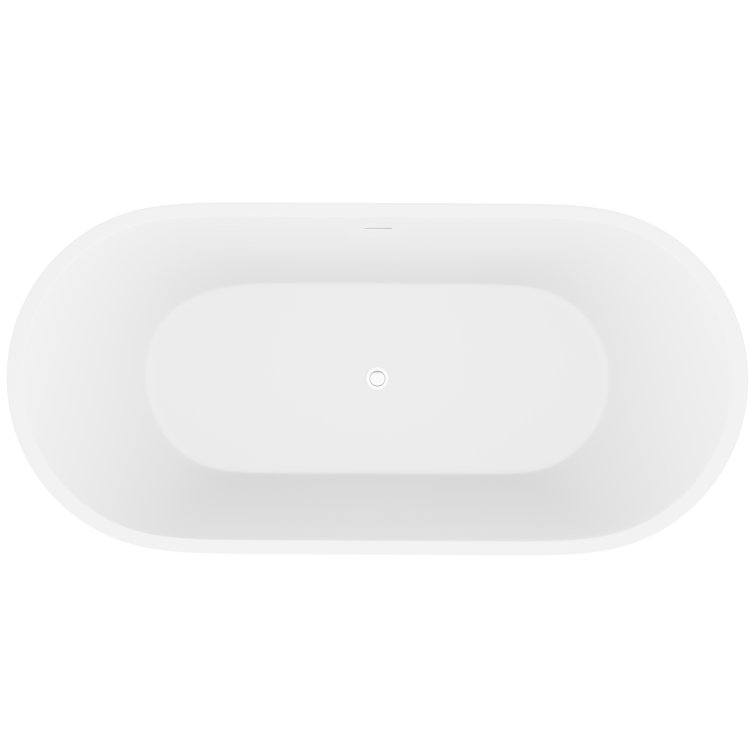 Rossetto 66.8'' Matte White Solid Surface Freestanding Bathtub