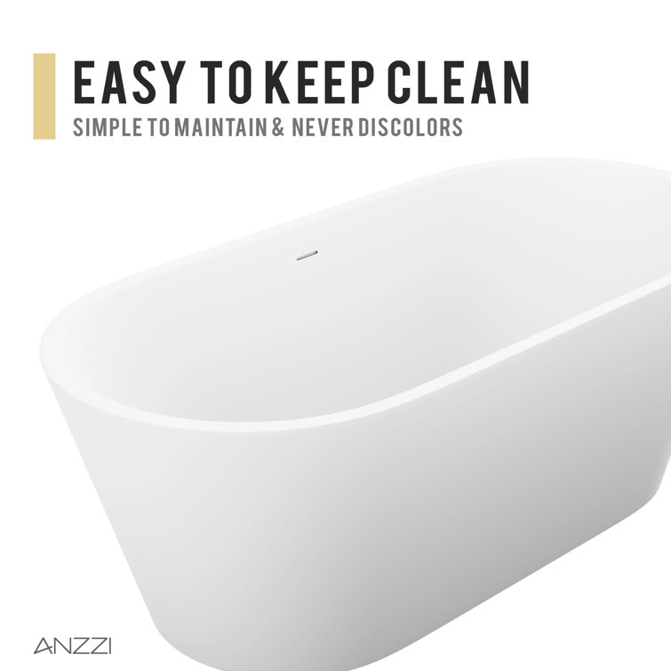 Rossetto 66.8'' Matte White Solid Surface Freestanding Bathtub
