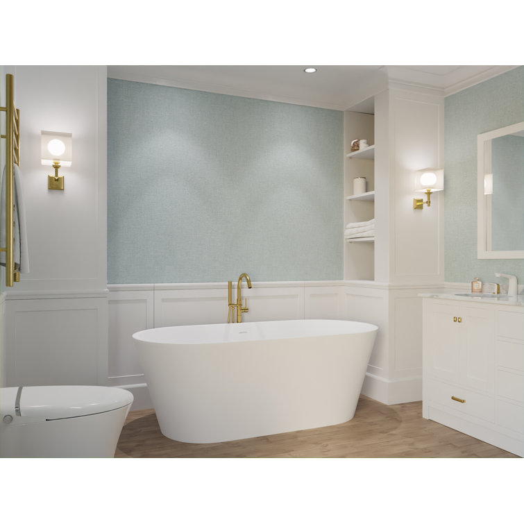 Rossetto 66.8'' Matte White Solid Surface Freestanding Bathtub