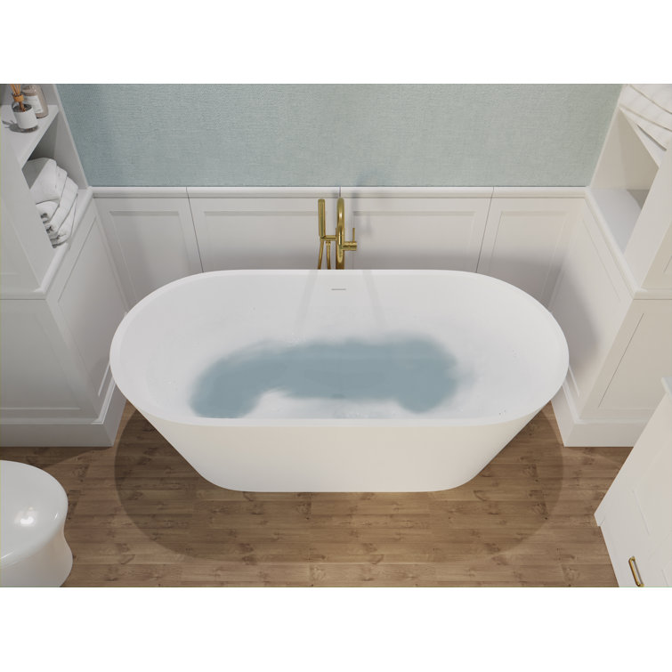 Rossetto 66.8'' Matte White Solid Surface Freestanding Bathtub