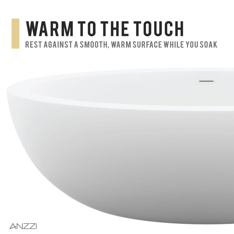 Lusso 75.5'' Matte White Freestanding Soaking Bathtub