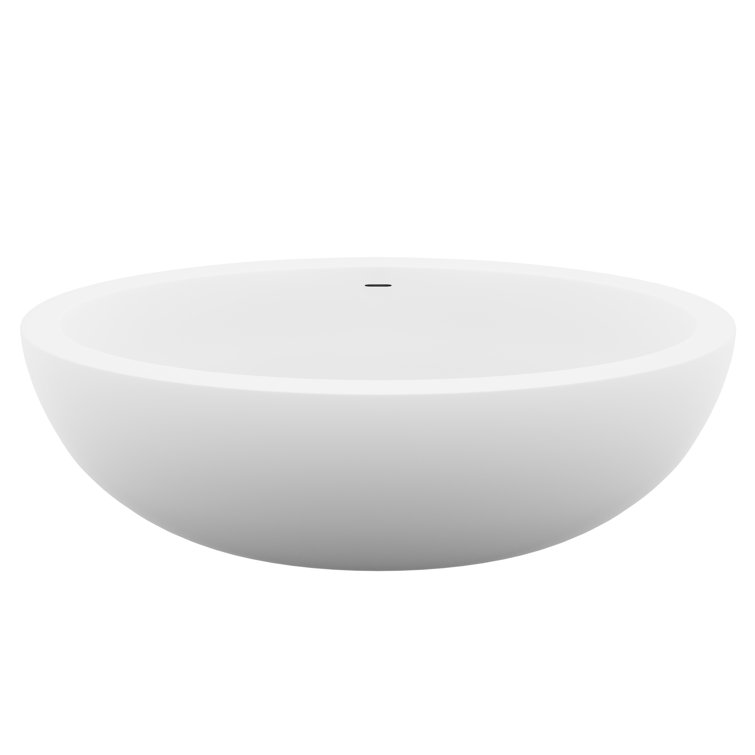 Lusso 75.5'' Matte White Freestanding Soaking Bathtub