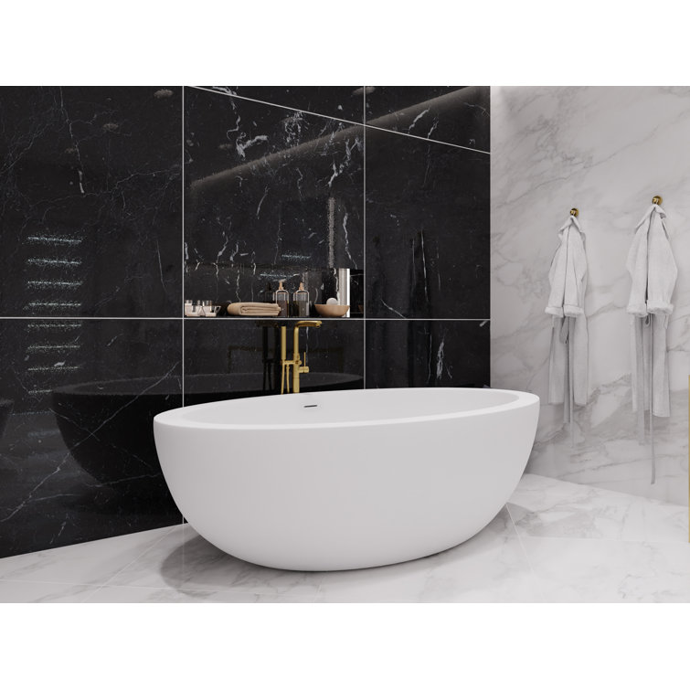 Lusso 75.5'' Matte White Freestanding Soaking Bathtub