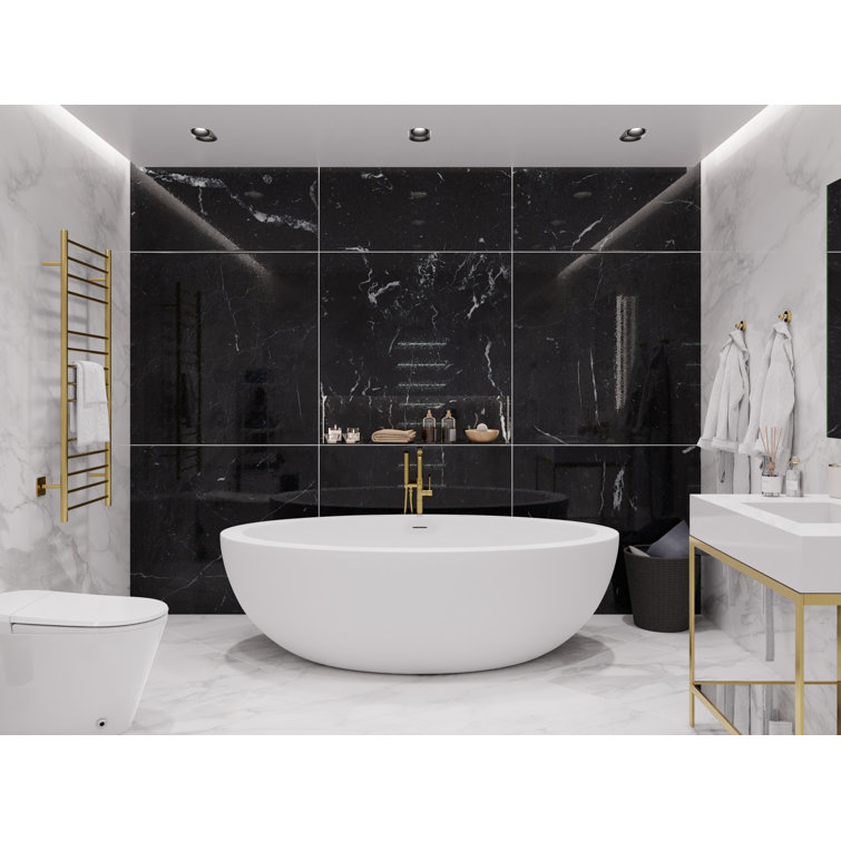 Lusso 75.5'' Matte White Freestanding Soaking Bathtub