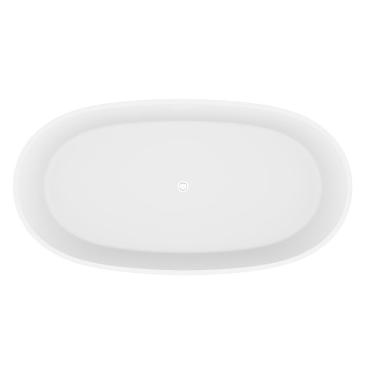 Roccia 61.4'' White Solid Surface Freestanding Bathtub