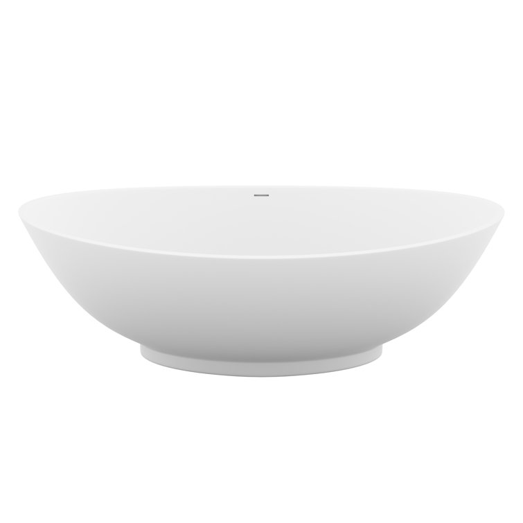 Ala 74'' Matte White Acrylic Freestanding Soaking Bathtub