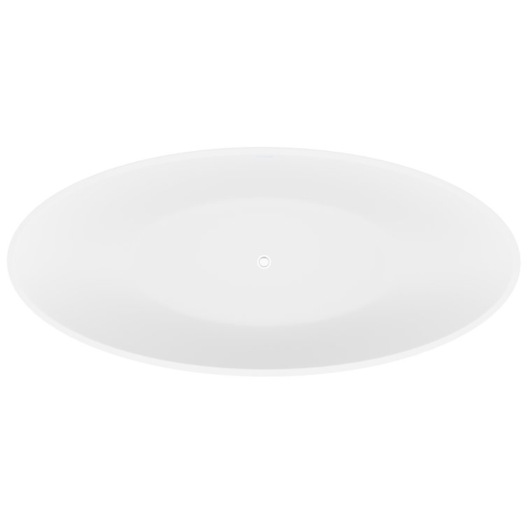 Ala 74'' Matte White Acrylic Freestanding Soaking Bathtub