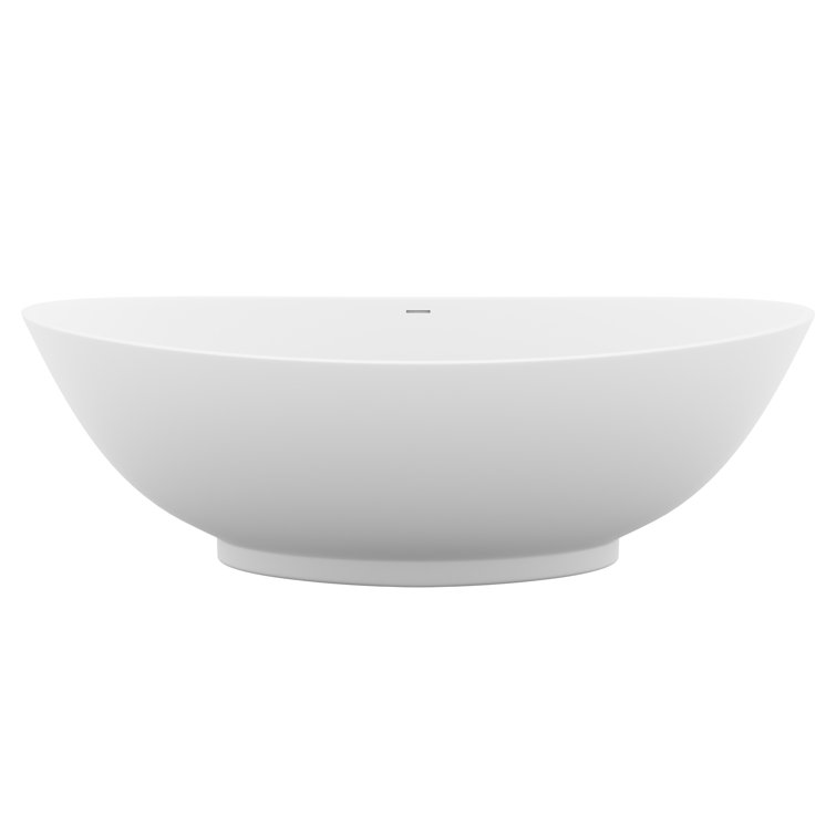 Ala 74'' Matte White Acrylic Freestanding Soaking Bathtub