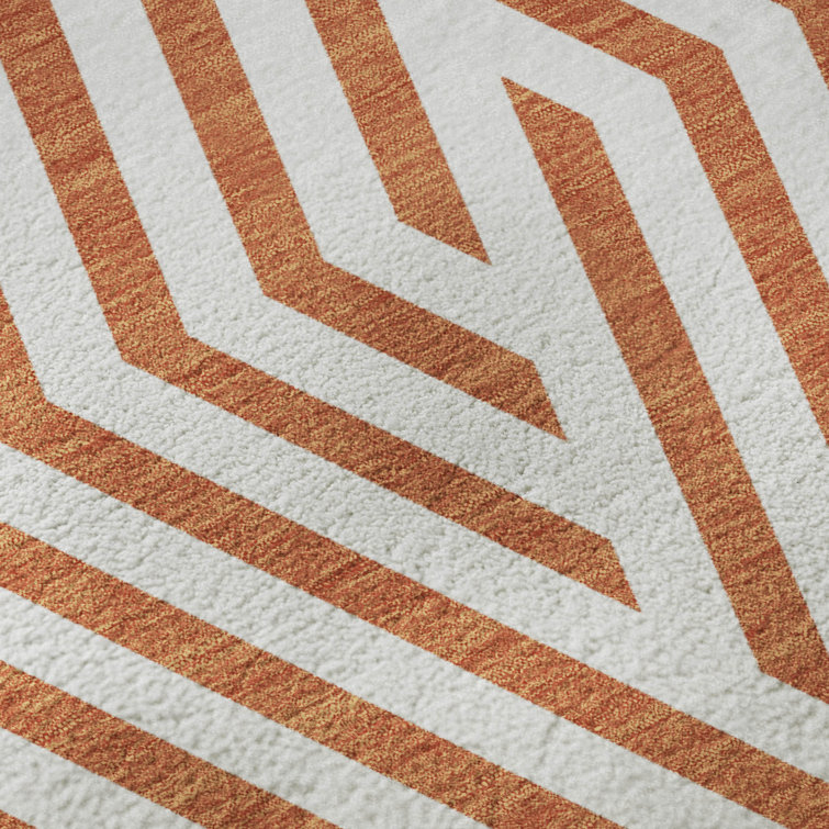 Paprika Rectangular Synthetic Washable Rug 46" x 30"