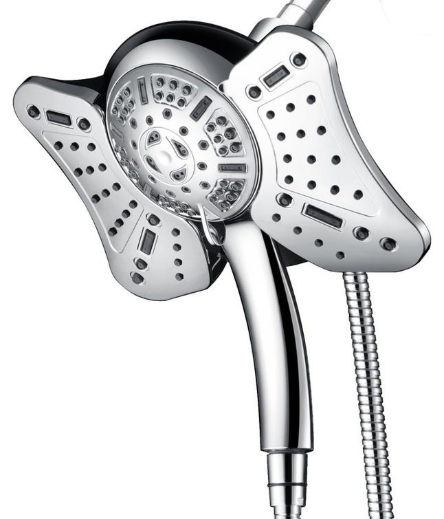 Silver 2-in-1 Rainfall Shower Head with Handheld Combo