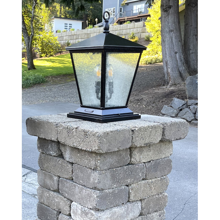 Regency Bronze 4-Light LED Pathway Lantern with Clear Seedy Glass