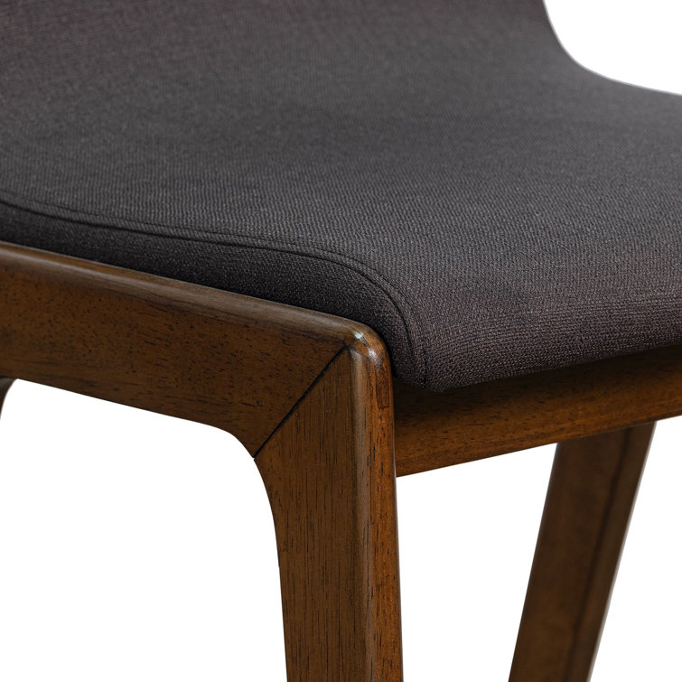 Nicoletta 36" Gray Upholstered Counter Stool with Rubberwood Frame
