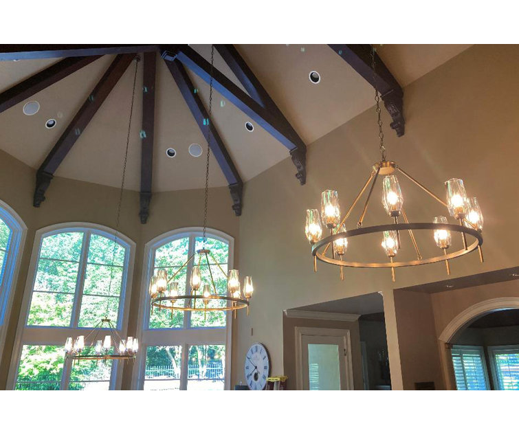 Heritage Brass 6-Light Crystal Chandelier with Faceted Shades
