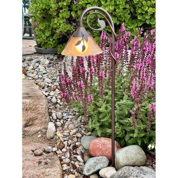 Copper Bronze LED Pathway Light with Amber Glass