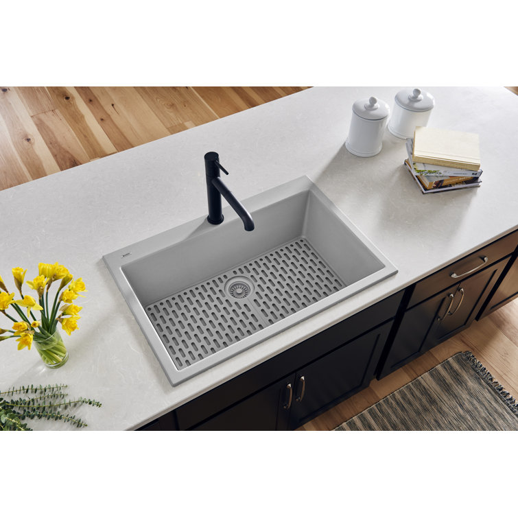 Arctic White Granite Composite Single Bowl Kitchen Sink