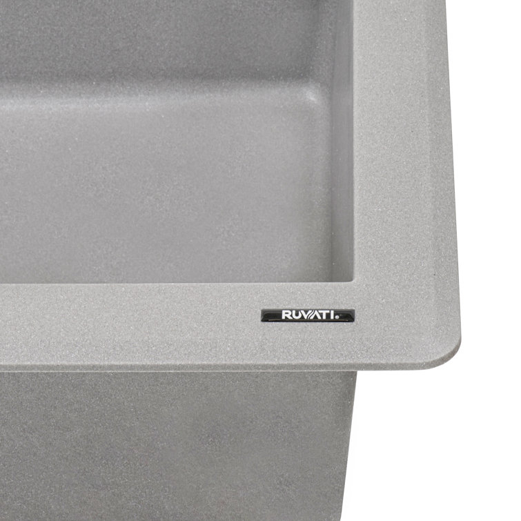 Urban Gray 33 x 22 Inch Granite Composite Drop-In Single Bowl Kitchen Sink