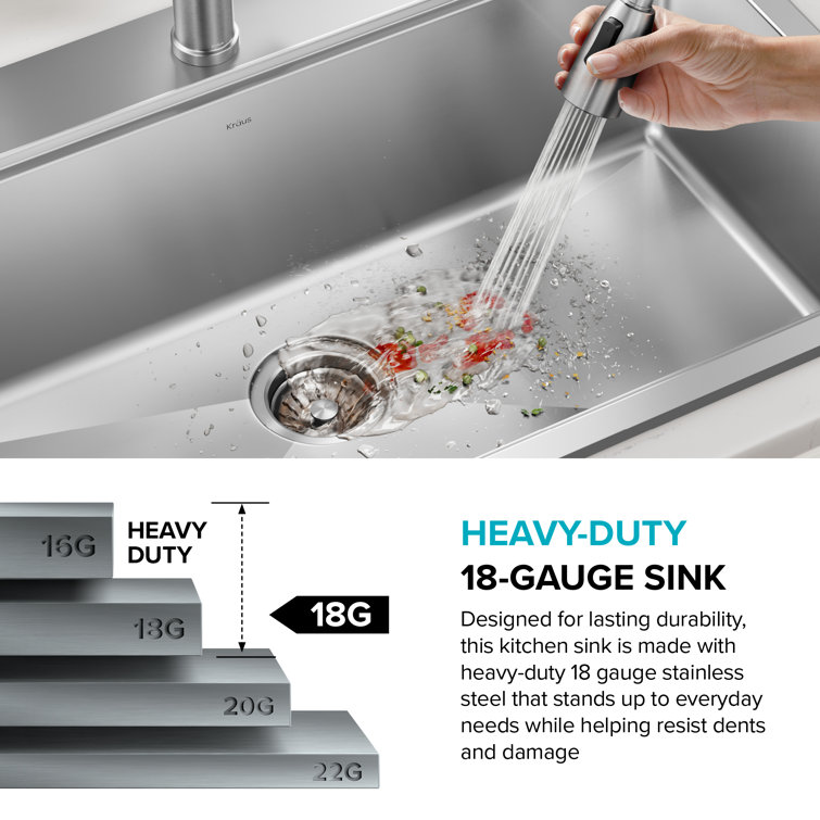 Kore 32-Inch Stainless Steel Drop-In Farmhouse Kitchen Sink