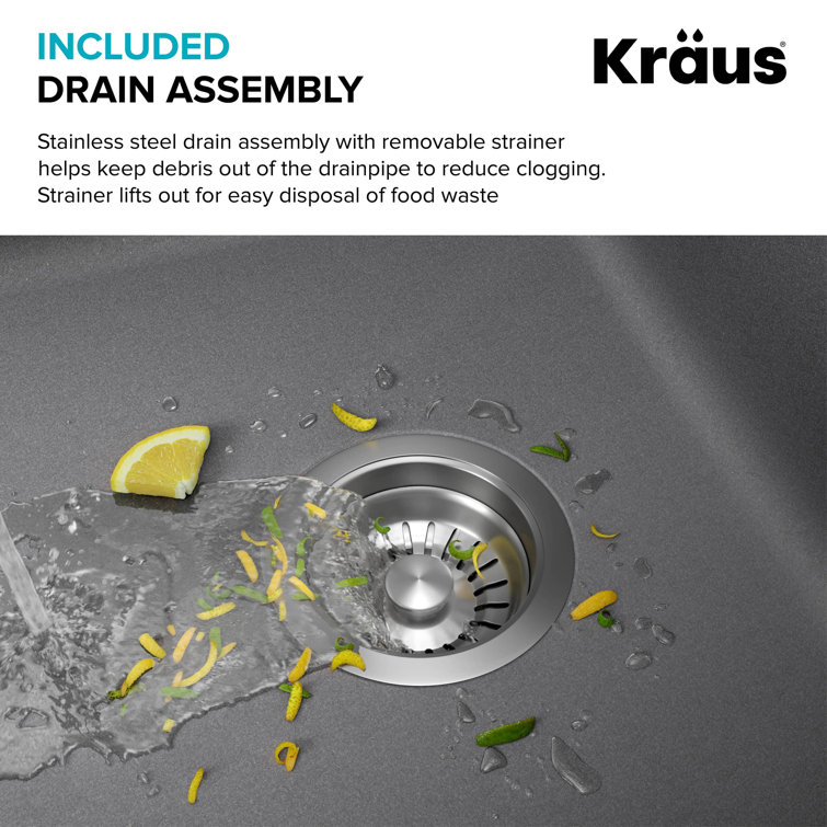 Gray Granite Dual Bowl Drop-In Kitchen Sink with Accessories