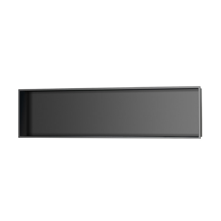 48" Black Stainless Steel Rectangular Recessed Shower Niche