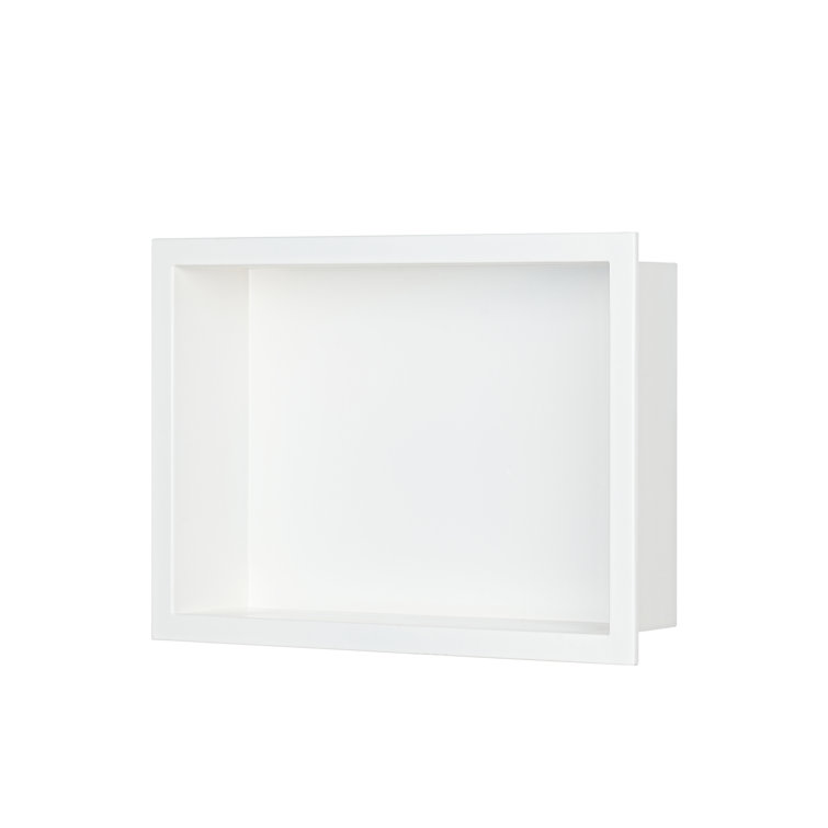 16.14"x11.81"x 3.93" White Stainless Steel Rectangular Recessed Shower Niche