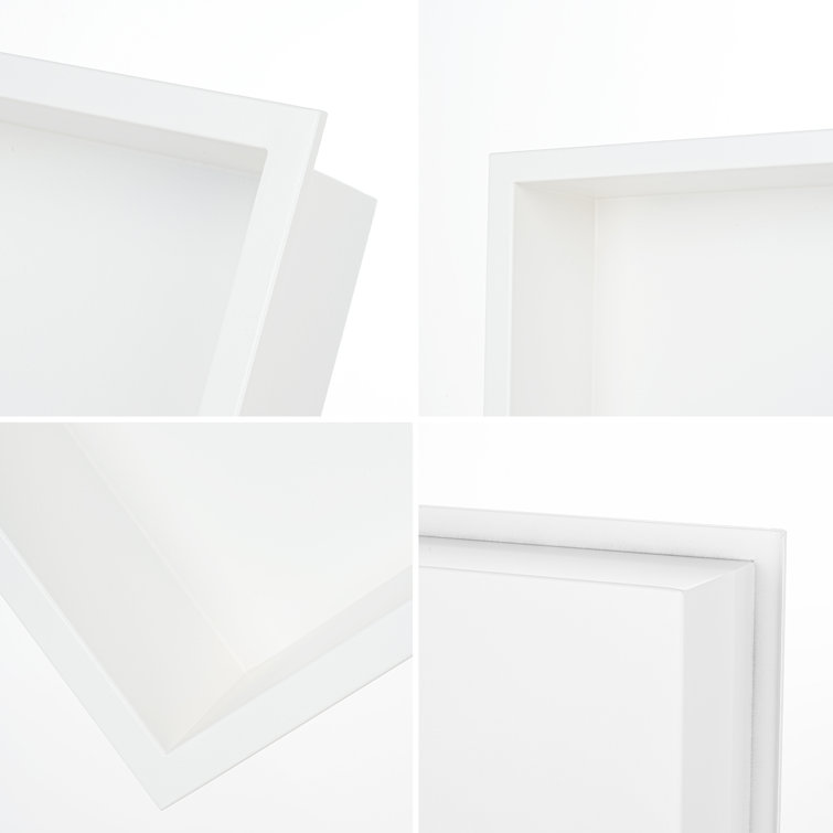 16.14"x11.81"x 3.93" White Stainless Steel Rectangular Recessed Shower Niche