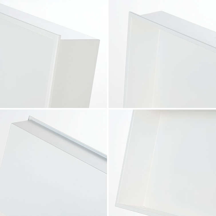 24.4" White Stainless Steel Rectangular Recessed Shower Niche
